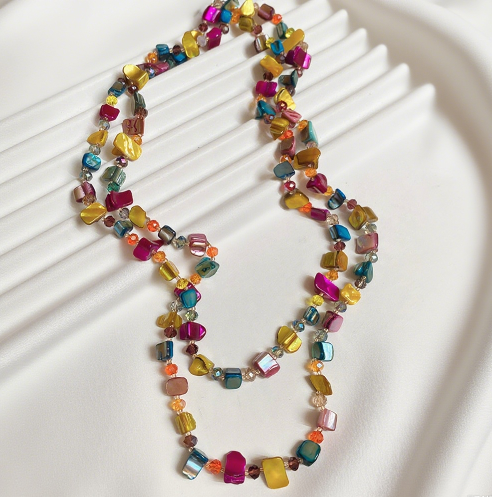 Natural Stone & Shell Layered Necklaces