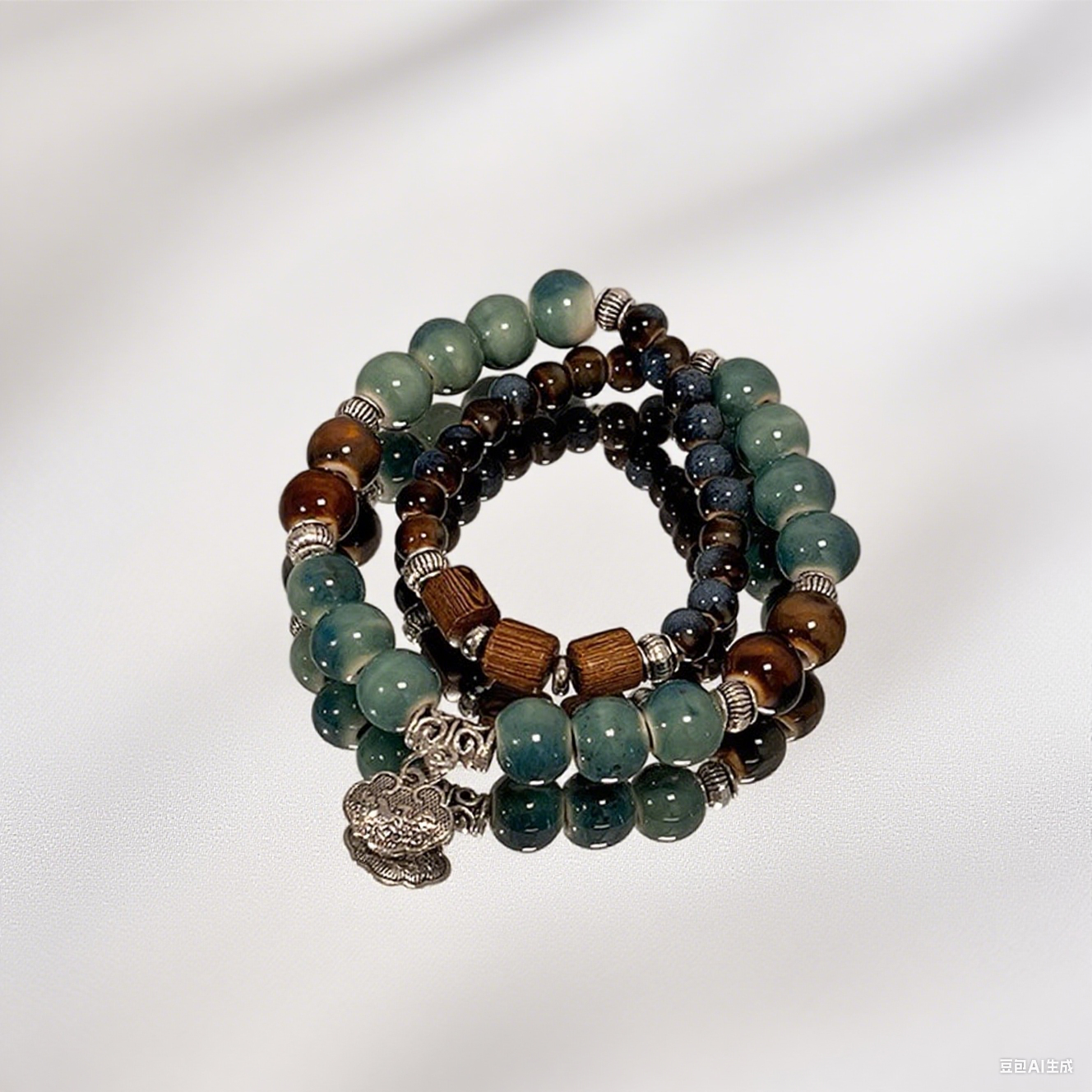 Ceramic Beaded Bracelets with Chinese Cultural Elements